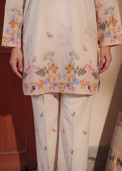 Beige Lawn Printed Suit for Women Online in Dubai DXB UAE Abudhabi Meena Bazaar