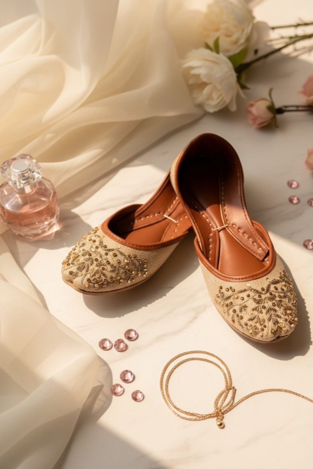 Beige Leather Khussa for Women Online in Dubai UAE Abudhabi Ajman Sharjah