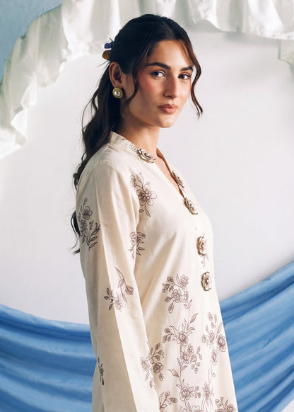 Beige Linen Embellished Pakistani Designer Suit Online in Sri Lanka India Australia