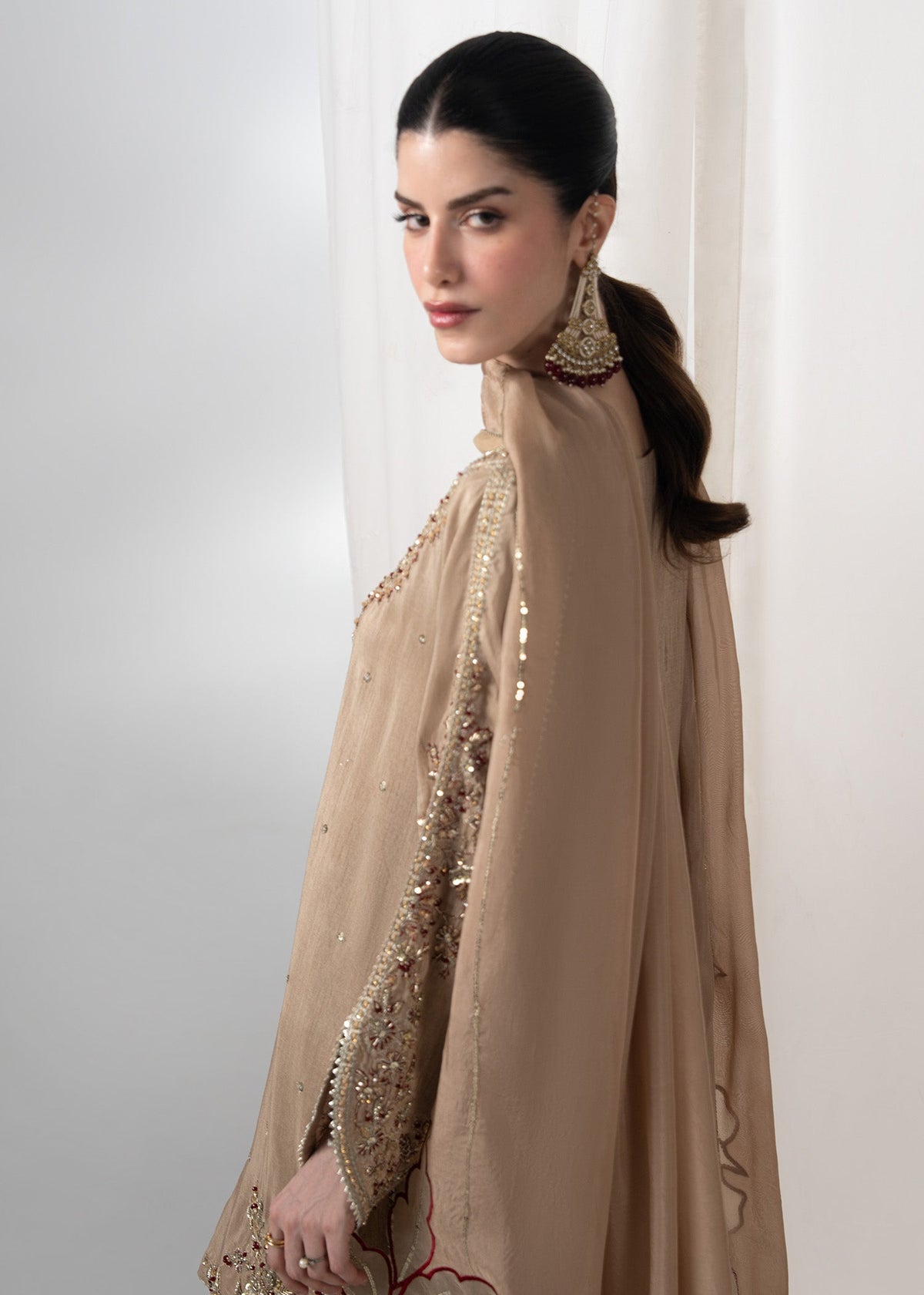Beige Raw Silk Festive Wear Salwar Suit Online in Sri Lanka India Australia