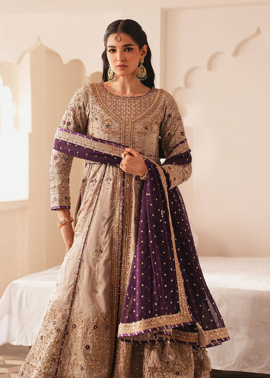 Beige Silk Gharara and Anarkali Formal Wear Online in Sri Lanka India Australia