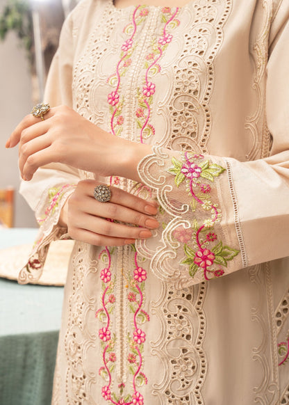 Beige Straight Kurta Lawn Suit Online in Dubai UAE Abudhabi Ajman Sharjah