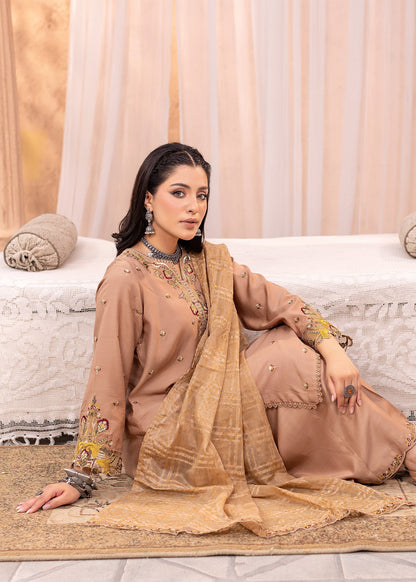 Beige Viscose Embroidered Salwar Kameez Online in KSA Riyadh Saudi Arabia Oman Bahrain Qatar