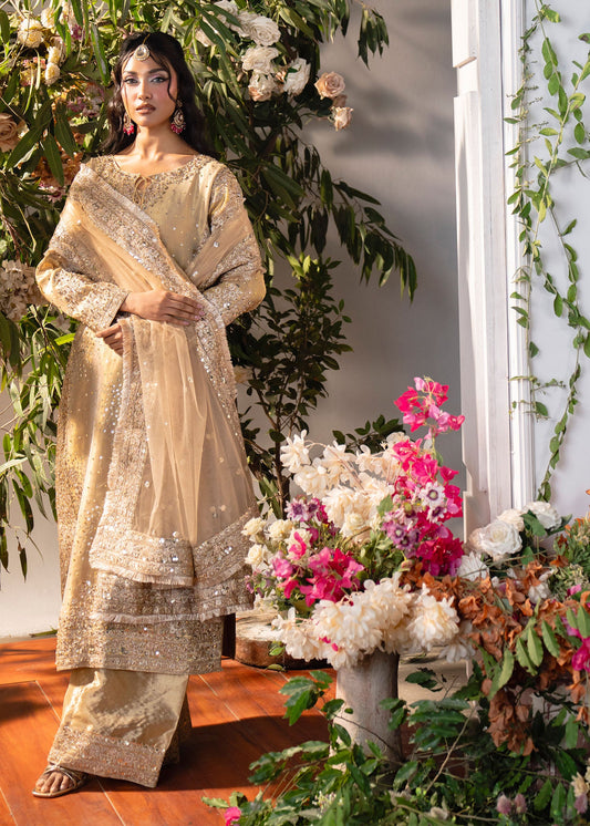 Beige Wedding Guest Wear Viscose Suit Online in Dubai DXB UAE Abudhabi Meena Bazaar