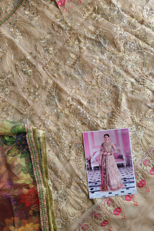 Skin Beige Handmade Anarkali