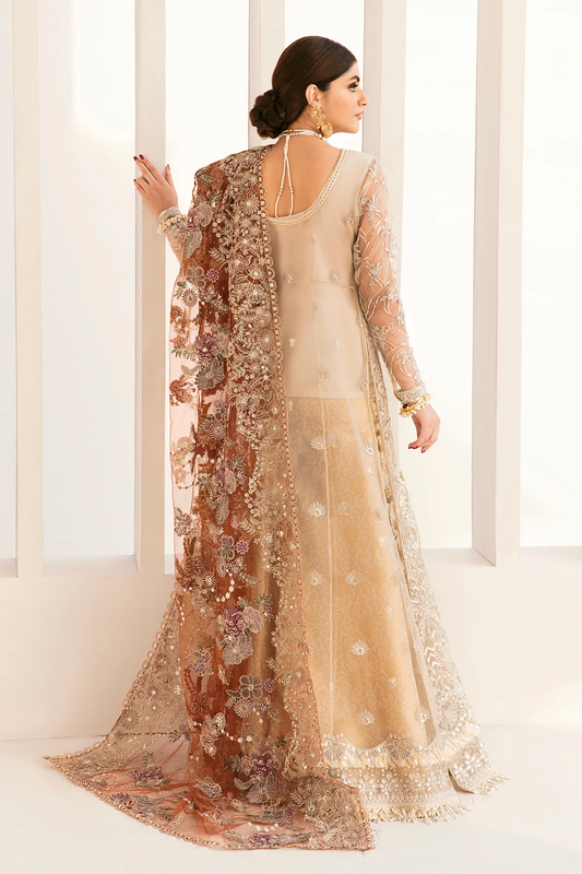 Skin Beige Embroidered Suit