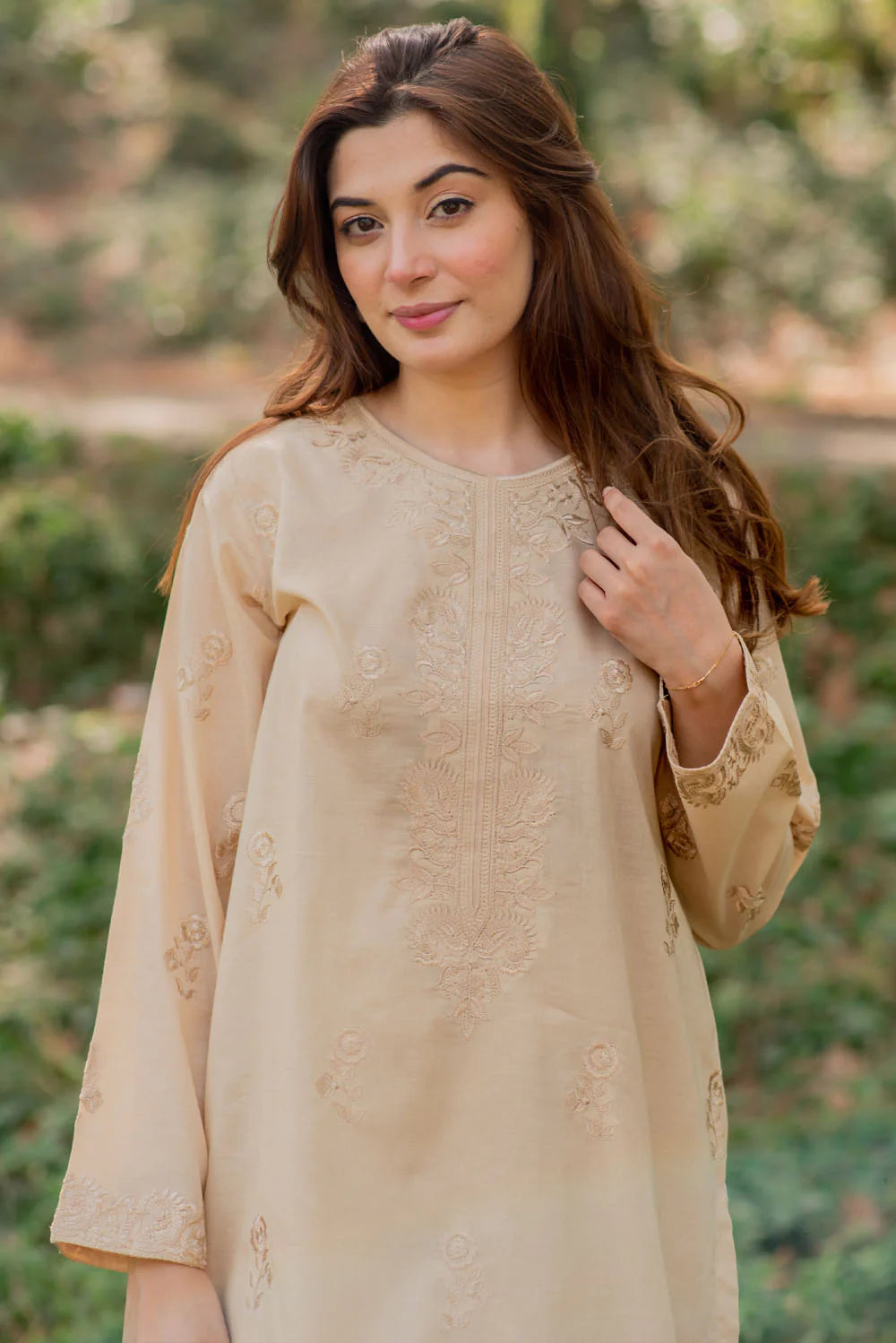 Embroidered Kurta with Straight Pants