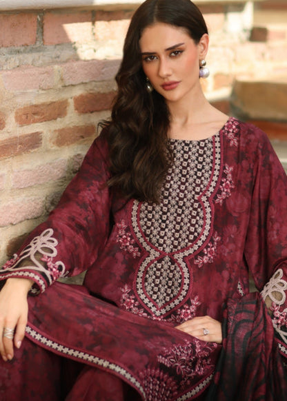 Maroon Bemberg Crinkle Chiffon 3 Piece Designer Salwar Kameez Online in UK USA Canada