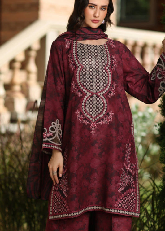 Maroon Bemberg Crinkle Chiffon Daily Wear Pakistani Suit Online in Sri Lanka India Australia