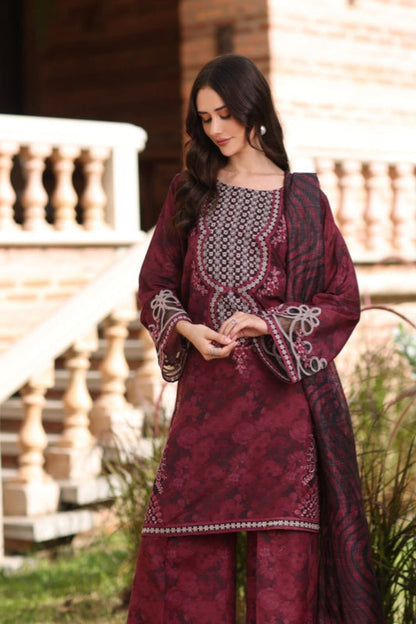Maroon Bemberg Crinkle Chiffon Straight Cut Kurta Salwar Suit Online in Dubai UAE Abudhabi Ajman Sharjah