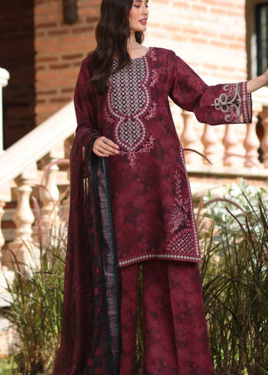 Trending Maroon Crinkle Chiffon Straight Trouser Suit Online in Dubai DXB UAE Abudhabi Meena Bazaar