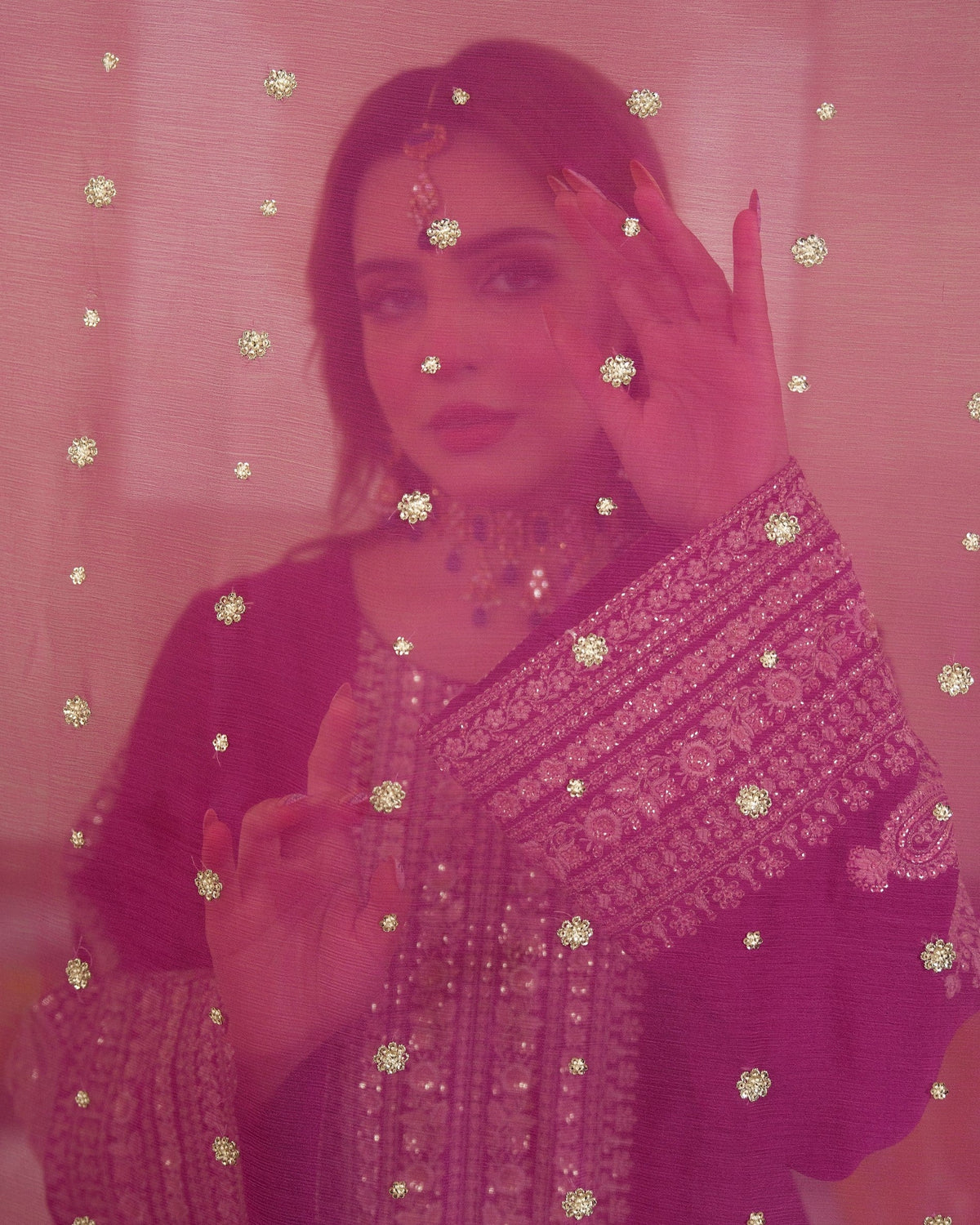 Berry Purple Embellished Shamoz Silk Formal Ensemble Online in Sri Lanka India Australia