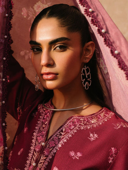 Bin Ilyas Maroon Lawn Salwar Kameez Online in KSA Riyadh Saudi Arabia Oman Bahrain Qatar