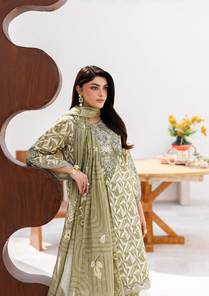 Bin Tayyab Olive Green Lawn Suit Online in Dubai DXB UAE Abudhabi Meena Bazaar