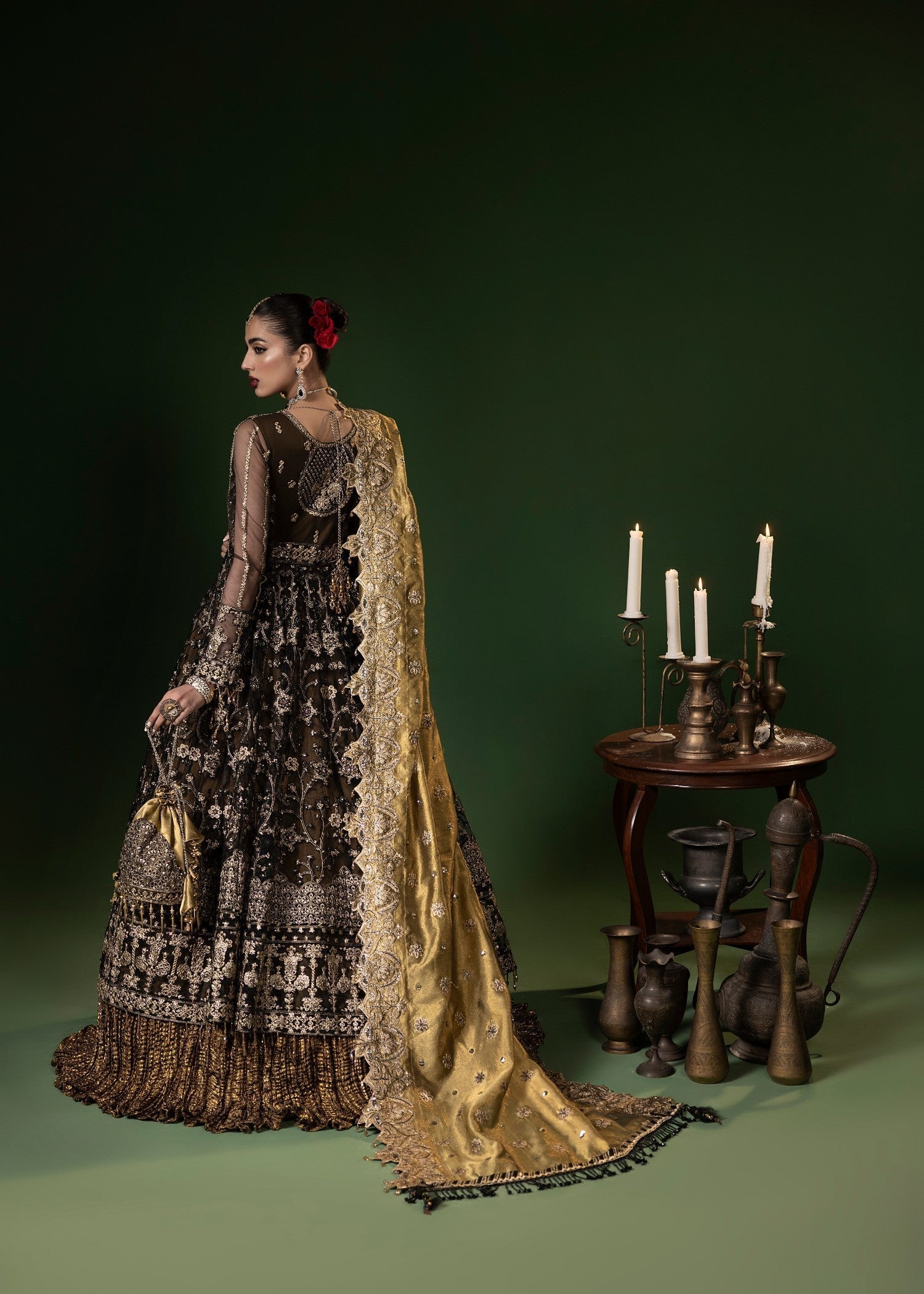 Black Adda Work Net Pakistani Outfit Online in Dubai DXB UAE Abudhabi Meena Bazaar