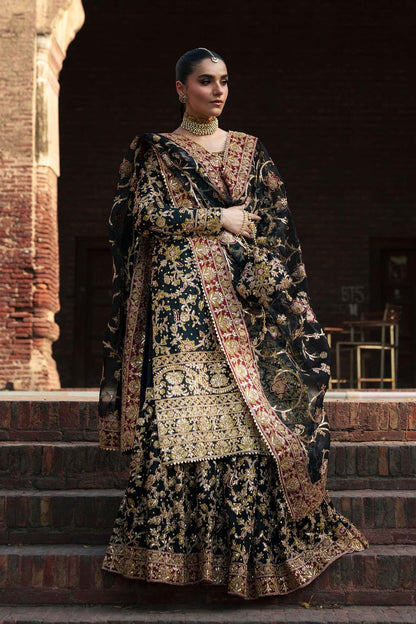 Black Chiffon Farshi Sharara Festive Party Wear Online in Dubai UAE Abudhabi Ajman Sharjah