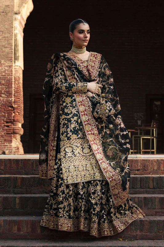 Black Chiffon Farshi Sharara Festive Party Wear Online in Dubai UAE Abudhabi Ajman Sharjah