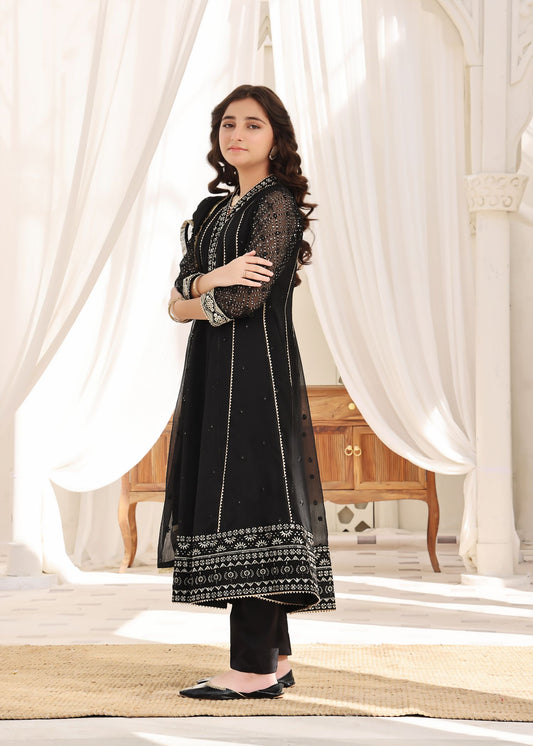 Black Chiffon Festive Wear Suit with Dupatta Online in Sri Lanka India Australia