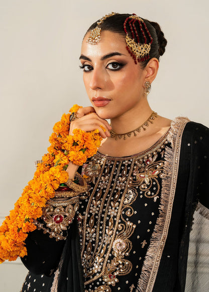 Black Chiffon Pakistani Festive Outfit Online in Dubai DXB UAE Abudhabi Meena Bazaar