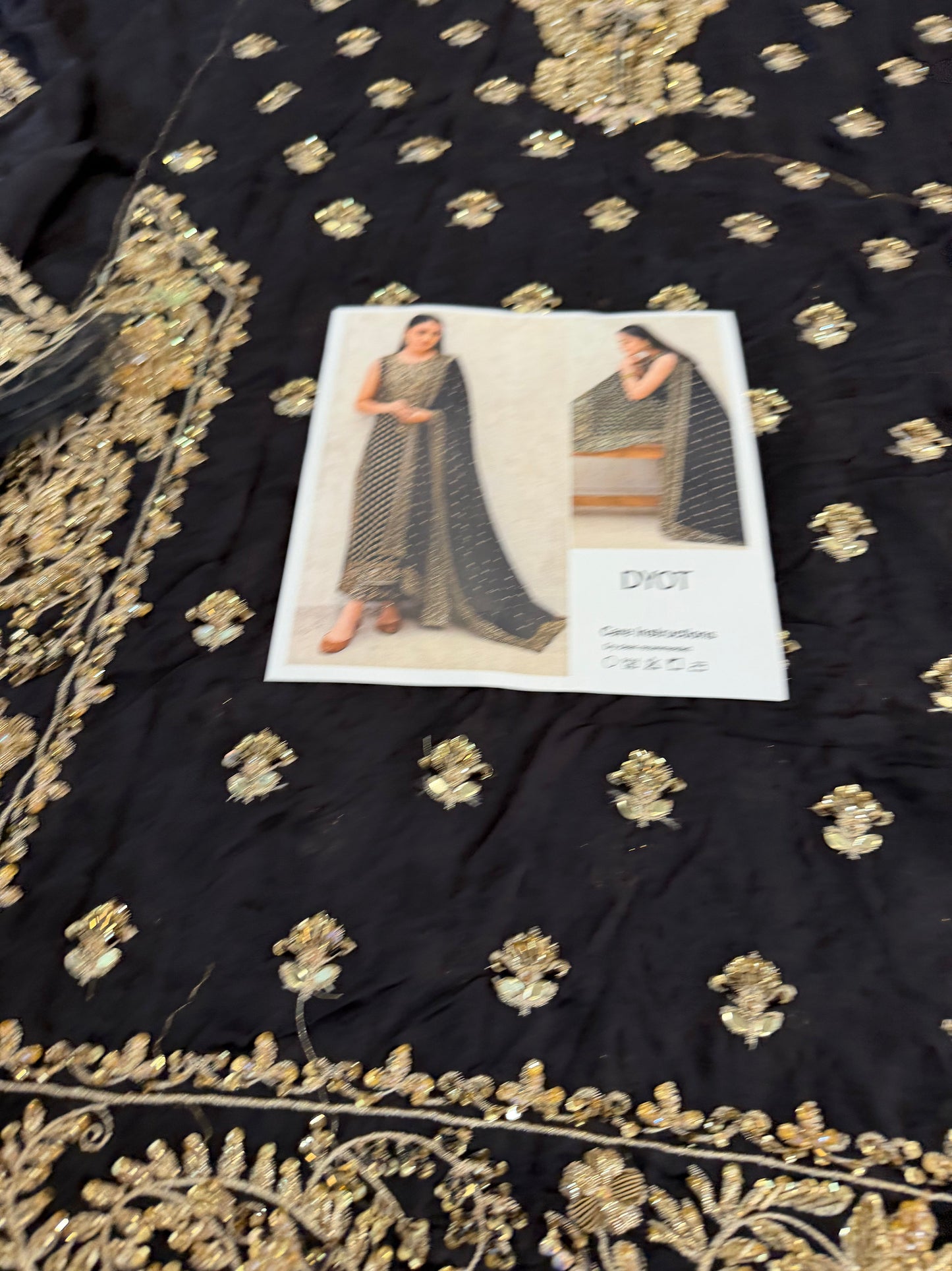 Black Chiffon Partywear Embroidered Suit Online in KSA Riyadh Saudi Arabia Oman Bahrain Qatar