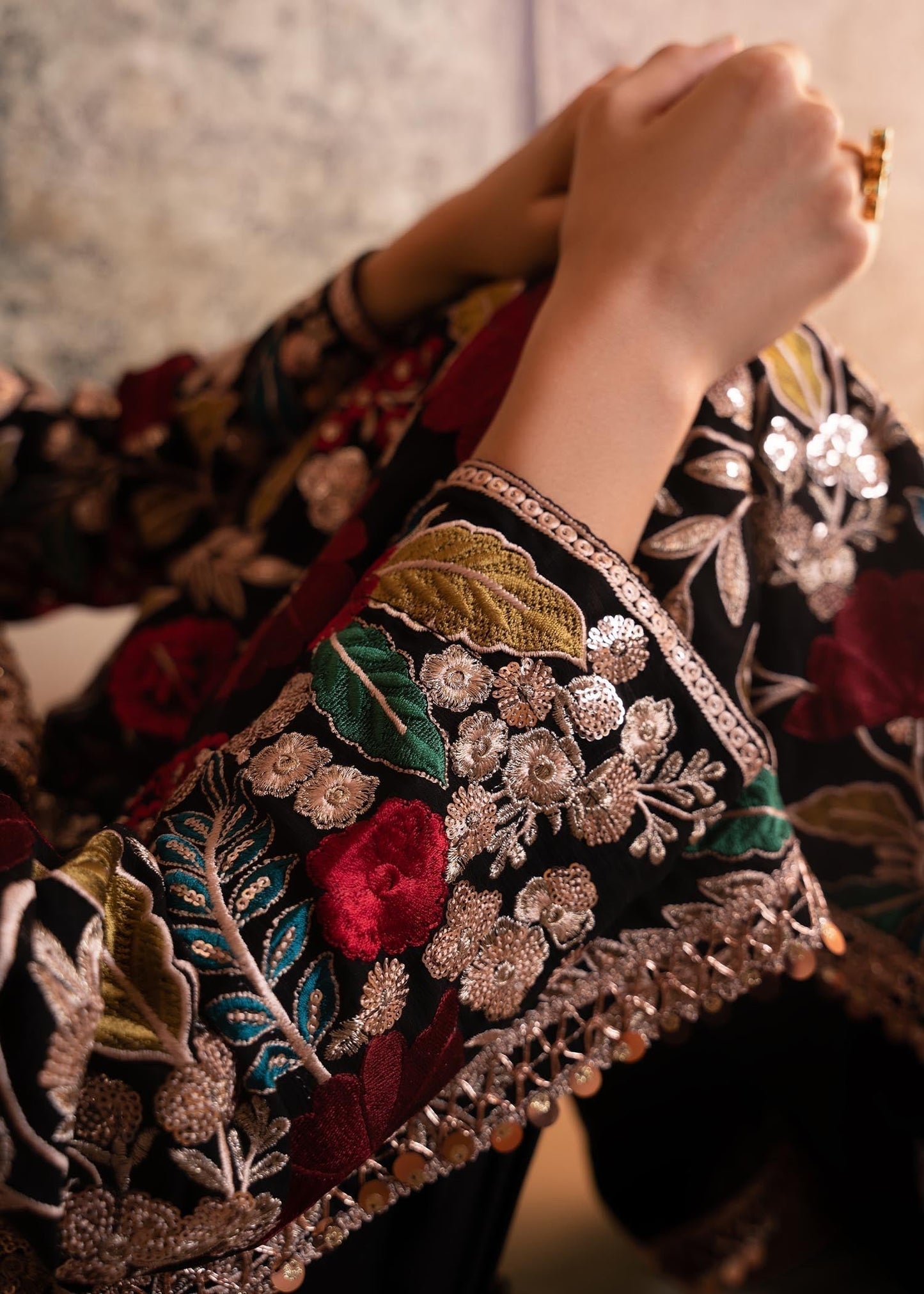 Black Chiffon Salwar Kameez Festive Online in Dubai UAE Abudhabi Ajman Sharjah