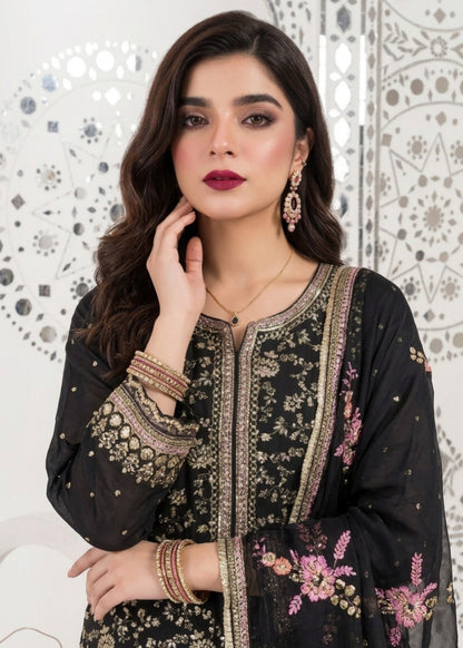 Black Chiffon Straight Kurta with Shalwar Online in Sri Lanka India Australia