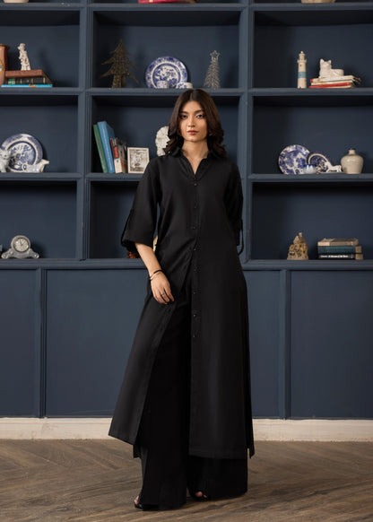 Black Cotton Kurta with Plazzo Online in Dubai DXB UAE Abudhabi Meena Bazaar