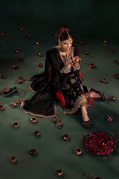 Black Designer Crinkle Chiffon Salwar Kameez With Dupatta Online in Sri Lanka India Australia