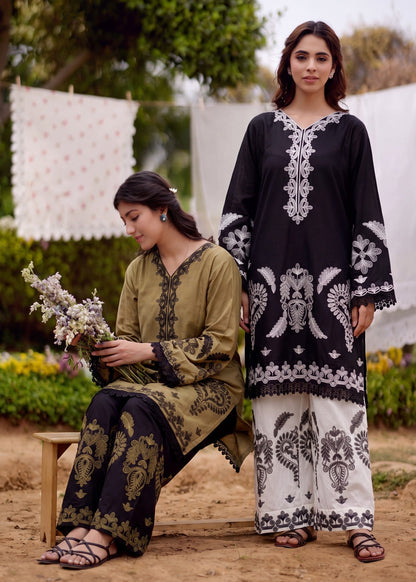 Black Designer Lawn Kurta Set Online in Dubai UAE Abudhabi Ajman Sharjah
