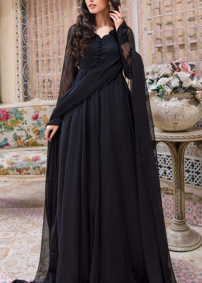 Black Embellished Chiffon Festive Wear Online in Dubai DXB UAE Abudhabi Meena Bazaar