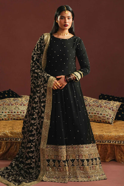 Black Embellished Chiffon Wedding Guest Maxi Online in Dubai UAE Abudhabi Ajman Sharjah