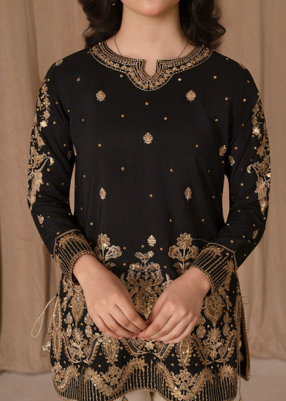 Black Embellished Gharara Kurti and Flared Bottom Online in Dubai UAE Abudhabi Ajman Sharjah