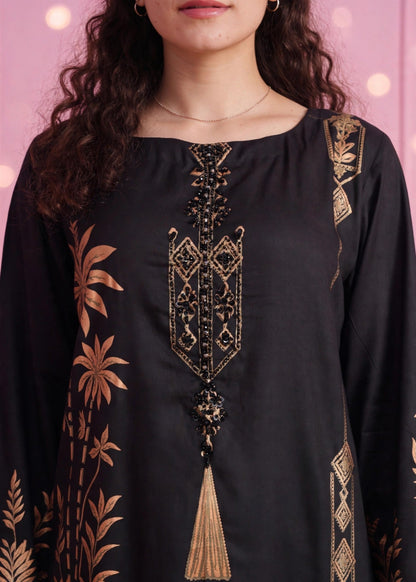 Black Embellished Kaftan Winter Wear Online in UK USA Canada