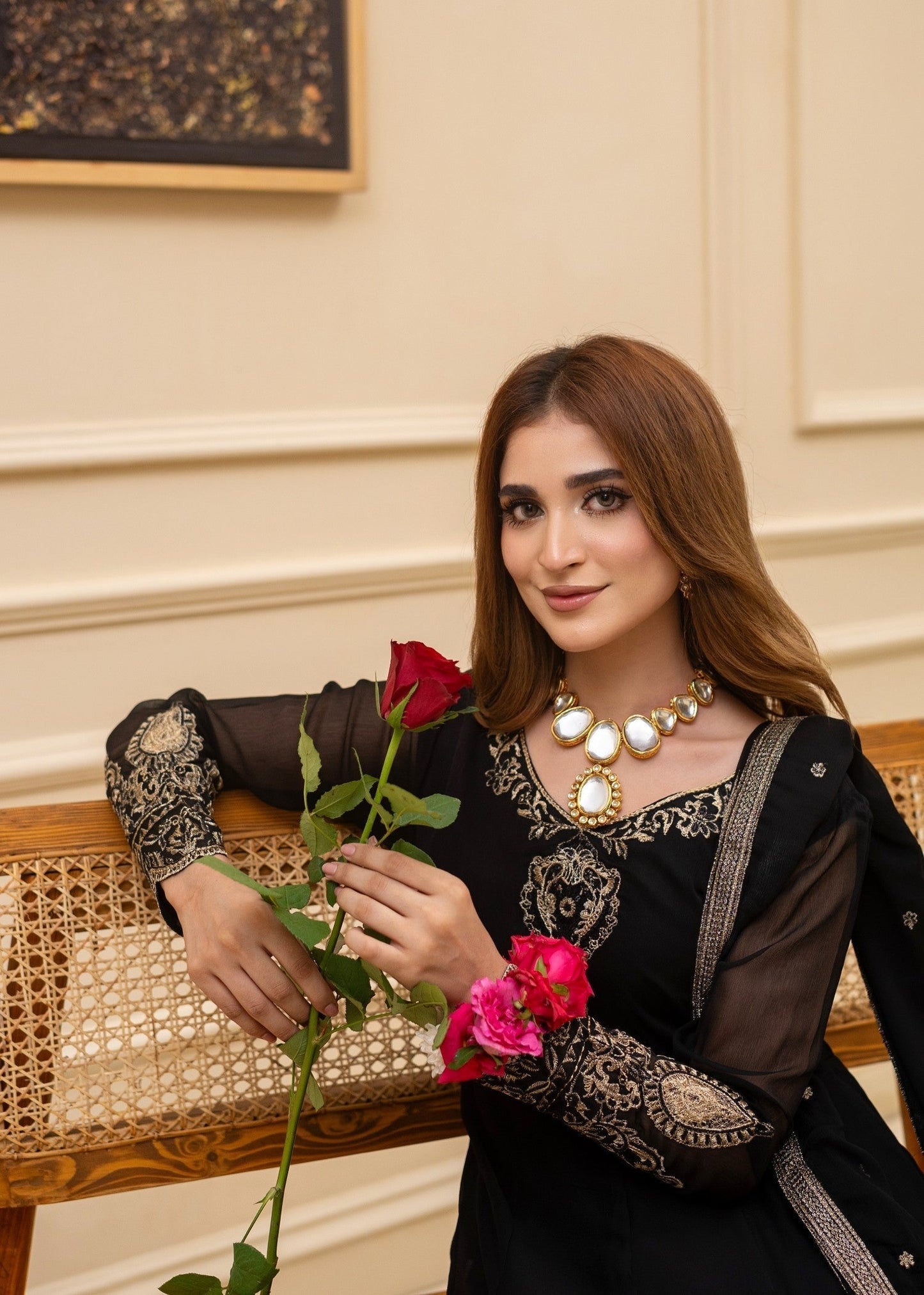 Black Embellished Maxi Suit for Women Online in Sri Lanka India Australia