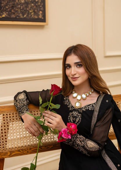 Black Embellished Maxi Suit for Women Online in Sri Lanka India Australia