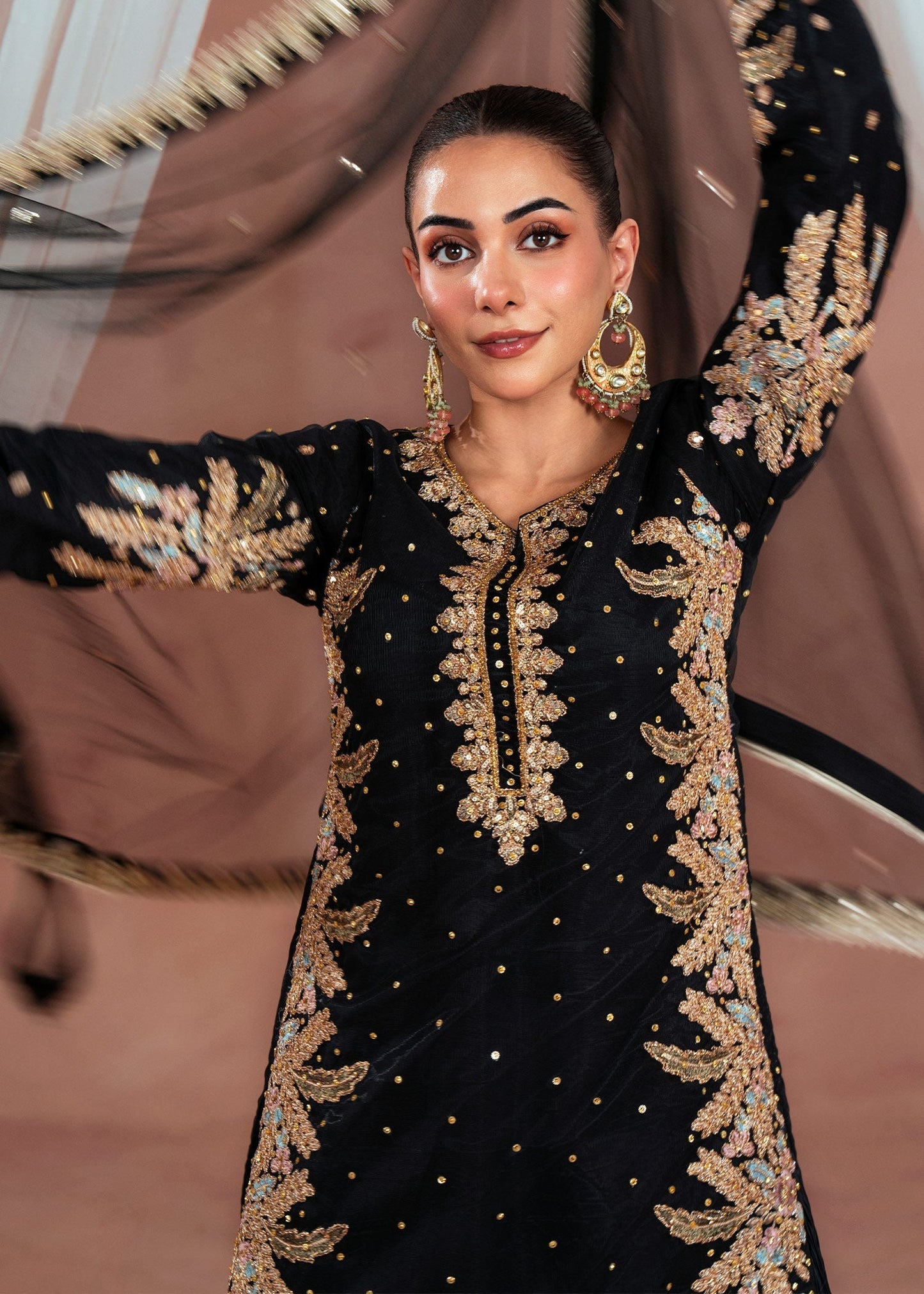 Black Embellished Net Partywear Lehenga Online in Dubai UAE Abudhabi Ajman Sharjah