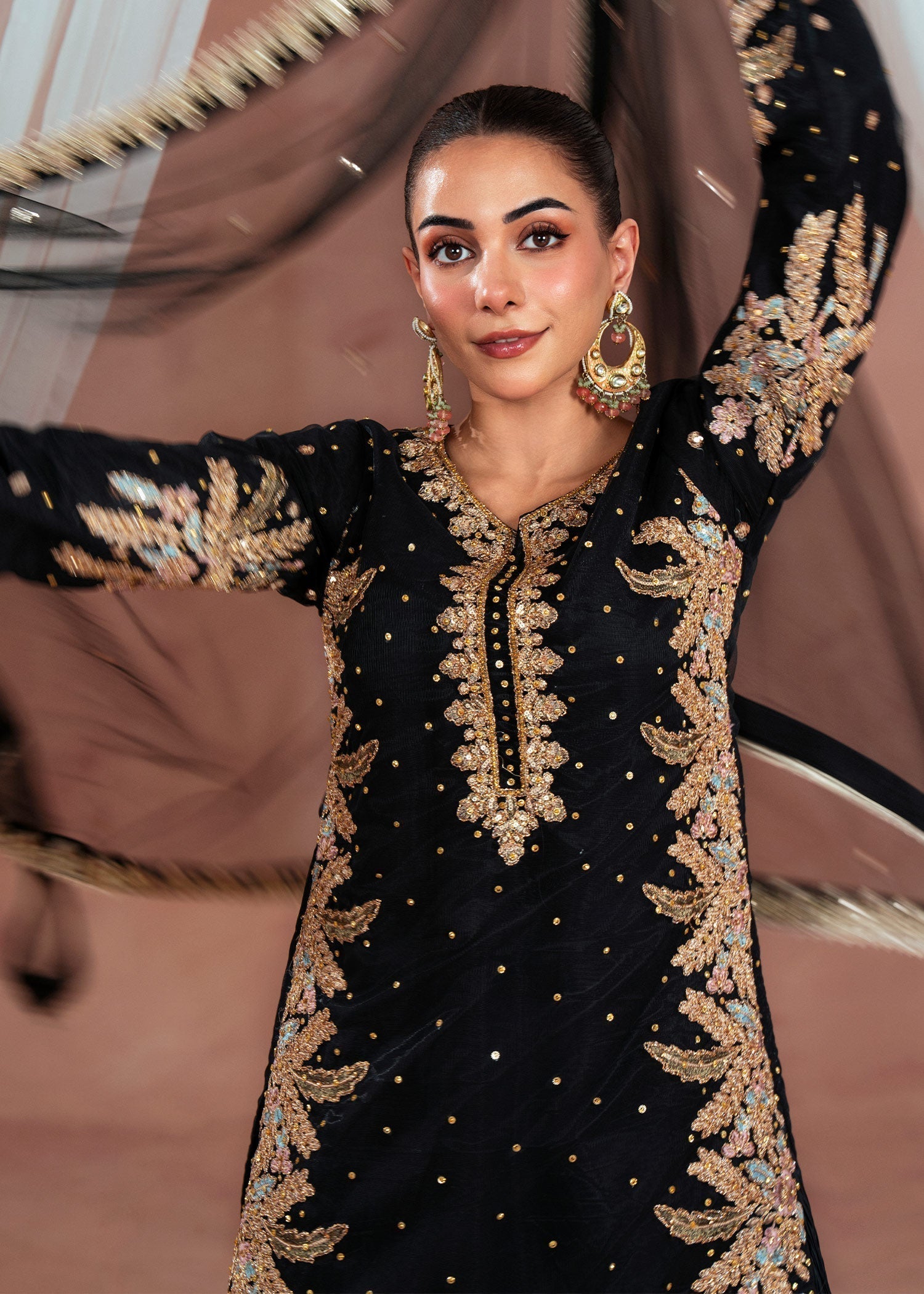 Black Embellished Net Partywear Lehenga Online in Dubai UAE Abudhabi Ajman Sharjah