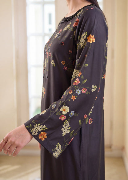 Black Embellished Poly Silk Kaftan for Women Online in Dubai DXB UAE Abudhabi Meena Bazaar
