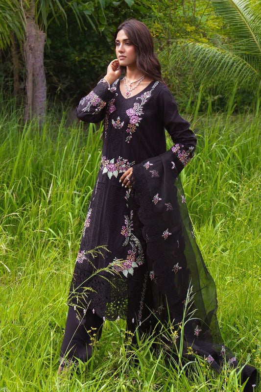 Black Embroidered Cambric Partywear Salwar Kameez Online in Dubai UAE Abudhabi Ajman Sharjah