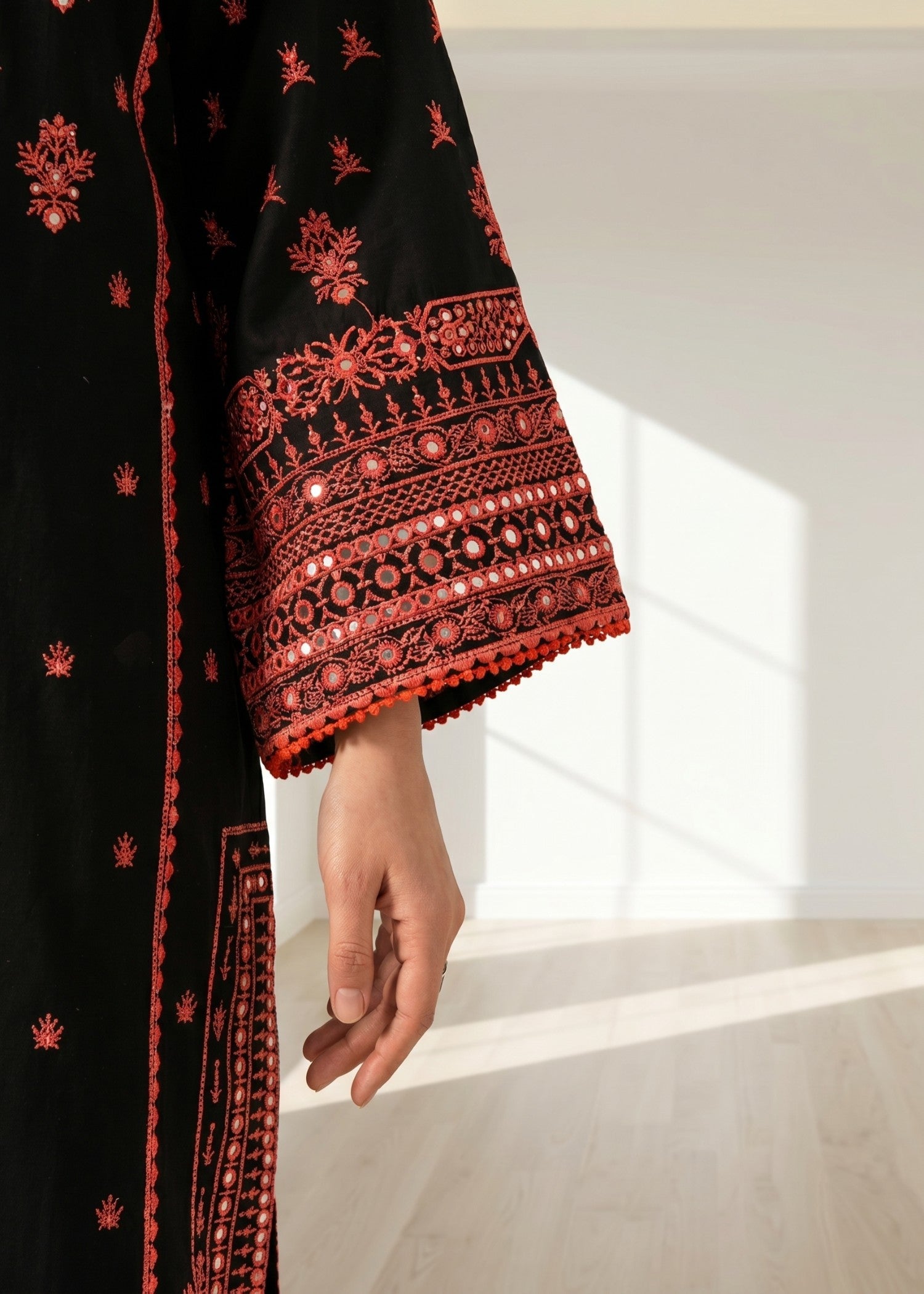 Black Embroidered Cotton Salwar Suit for Women Online in Dubai UAE Abudhabi Ajman Sharjah