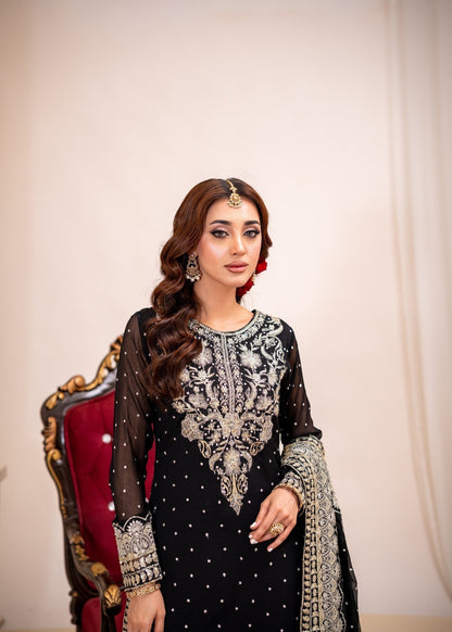 Black Embroidered Festive Wear Gharara Suit Online in Sri Lanka India Australia