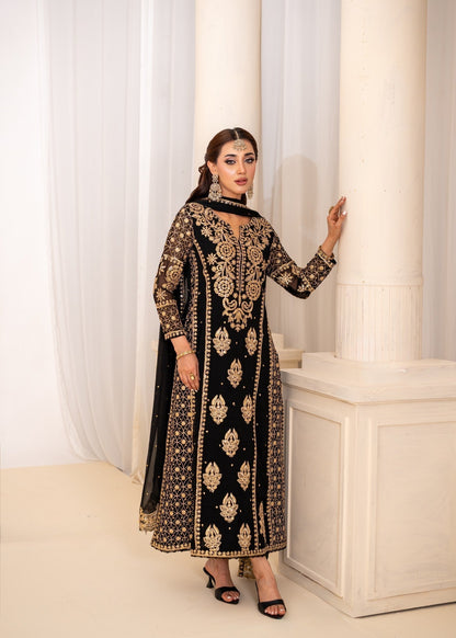 Black Embroidered Festive Wear Salwar Kameez Online in UK USA Canada