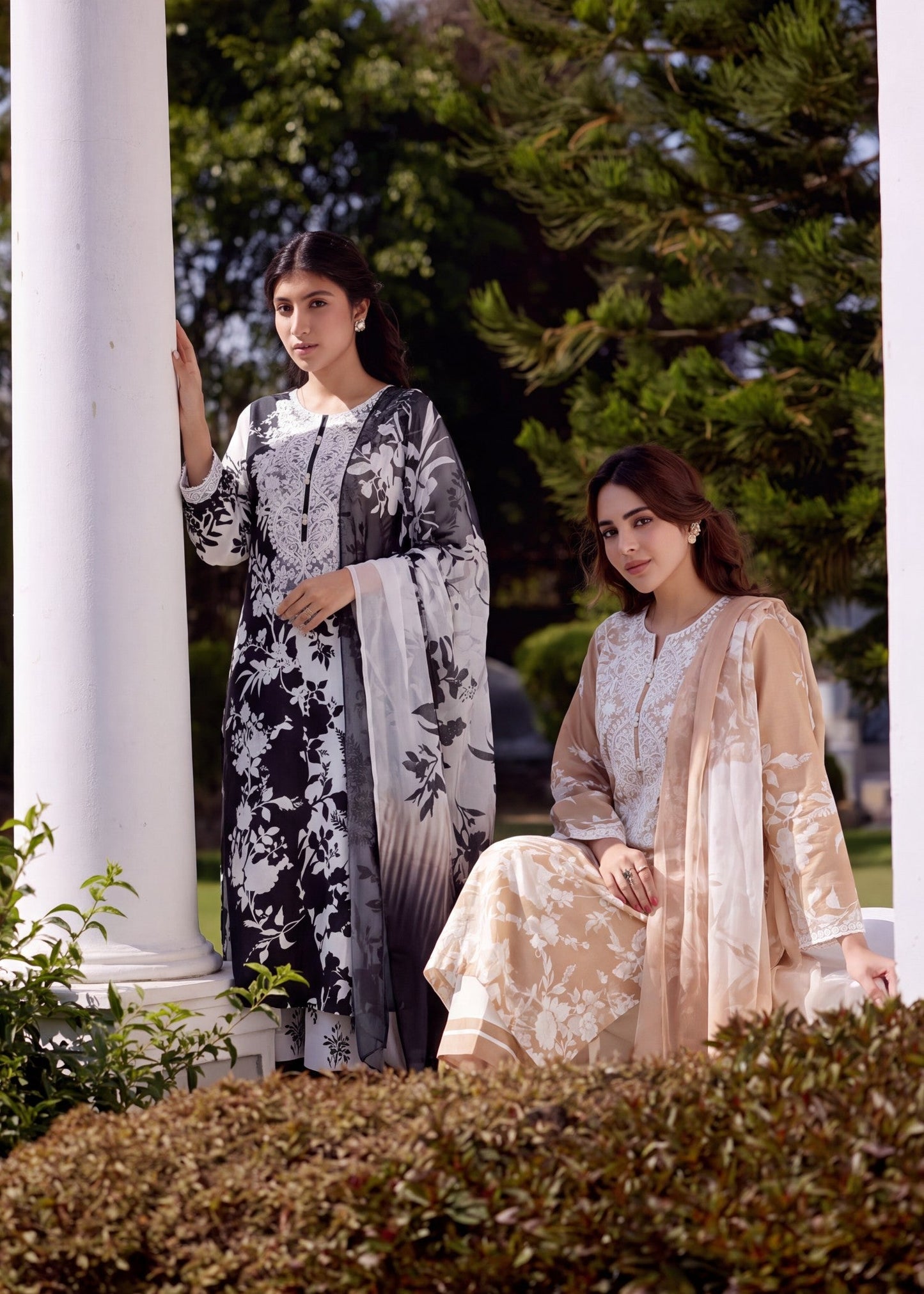 Black Embroidered Lawn Dress Material Online in Dubai UAE Abudhabi Ajman Sharjah