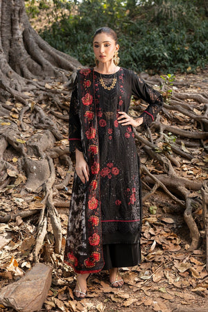 Black Embroidered Lawn Festive Party Wear Suit Online in Dubai UAE Abudhabi Ajman Sharjah