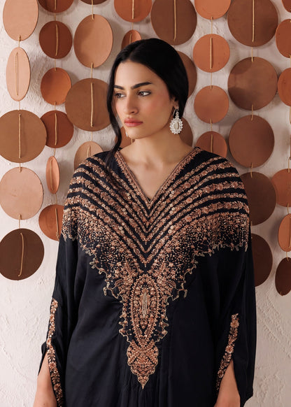 Black Embroidered Lawn Kaftan Pakistani Suit Online in Dubai DXB UAE Abudhabi Meena Bazaar