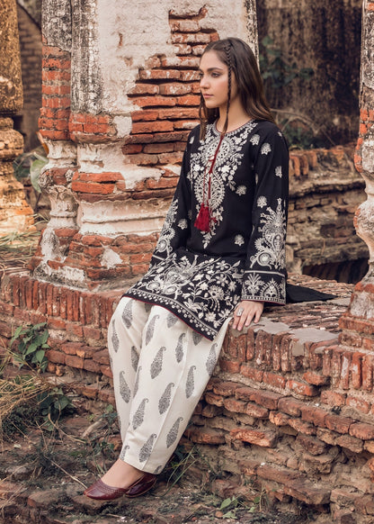 Black Embroidered Lawn Ladies Suit Online in Dubai UAE Abudhabi Ajman Sharjah