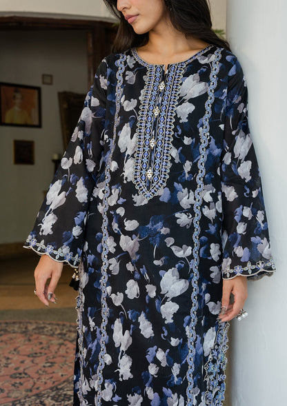 Black Embroidered Lawn Ladies Suit Online in Dubai UAE Abudhabi Ajman Sharjah