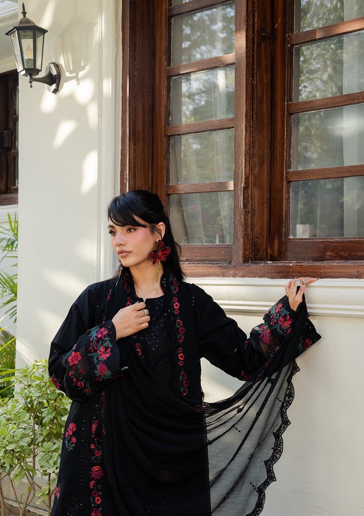 Black Embroidered Lawn Ladies Suit Online in UK USA Canada