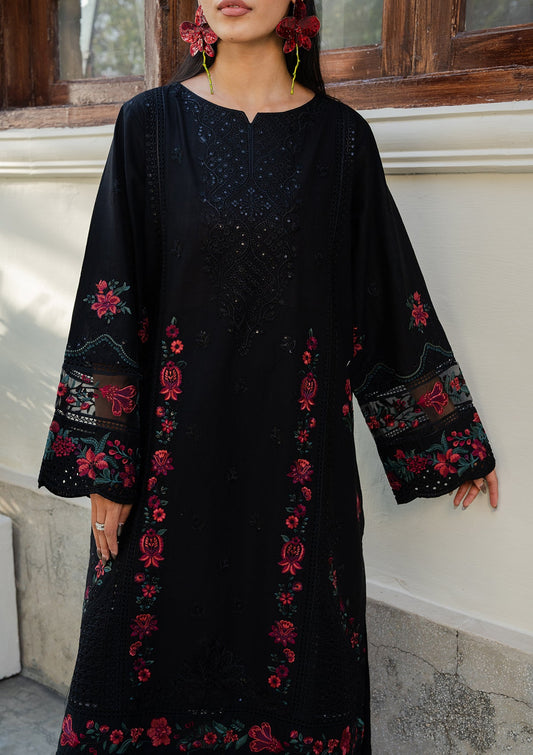 Black Embroidered Lawn Pakistani Suit Online in Sri Lanka India Australia