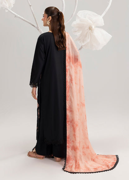 Black Embroidered Lawn Salwar Kameez Online in Dubai UAE Abudhabi Ajman Sharjah